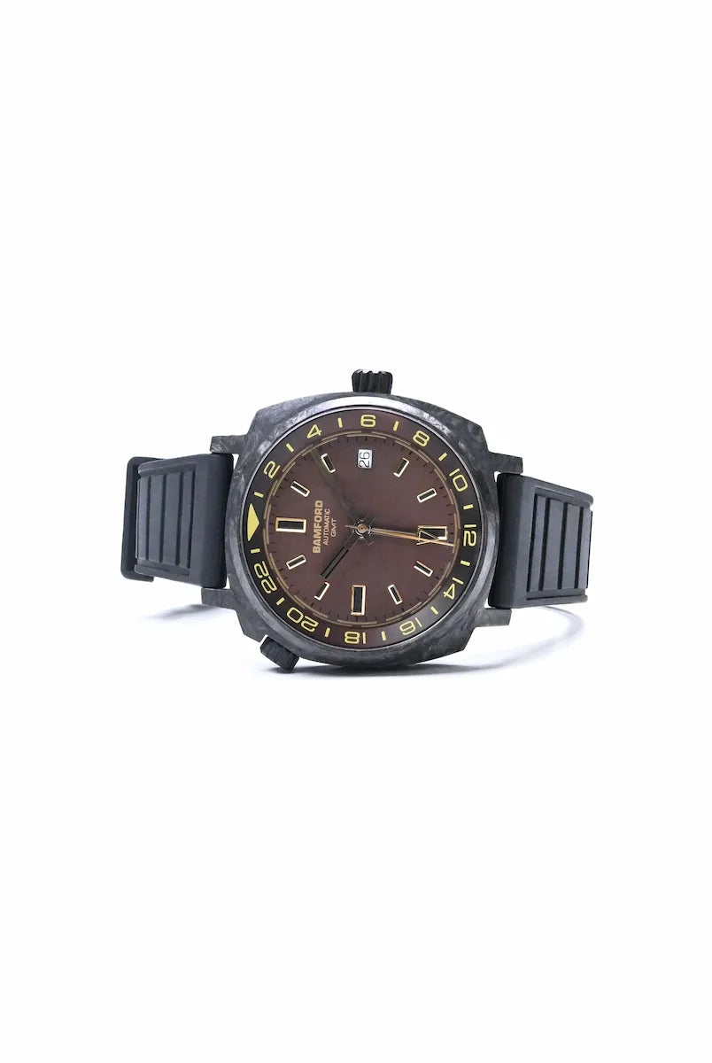 GMT Forged Carbon - Dark muted brown with Gold accents