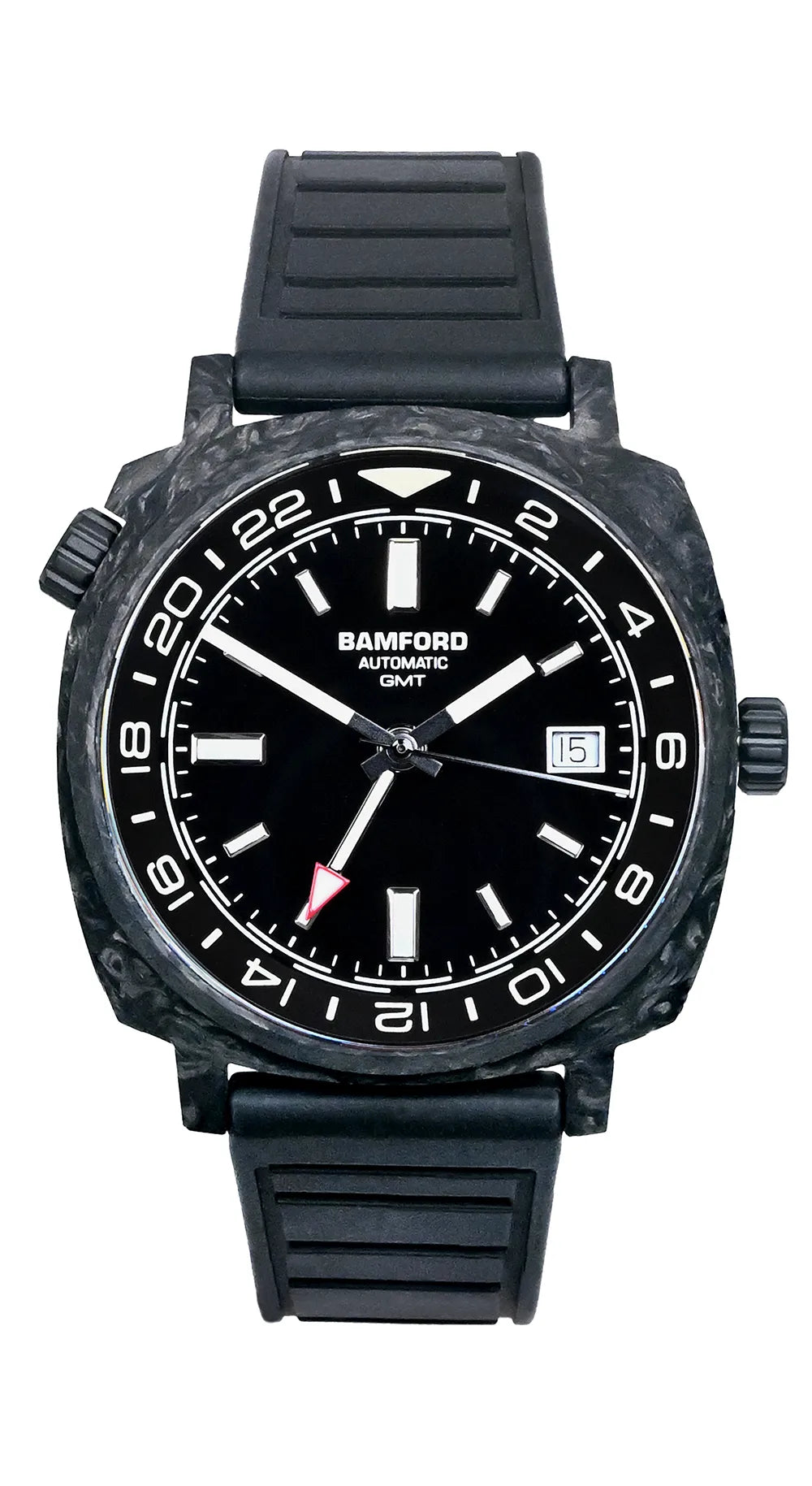GMT Forged Carbon - Black with White accents - Gloss black dial