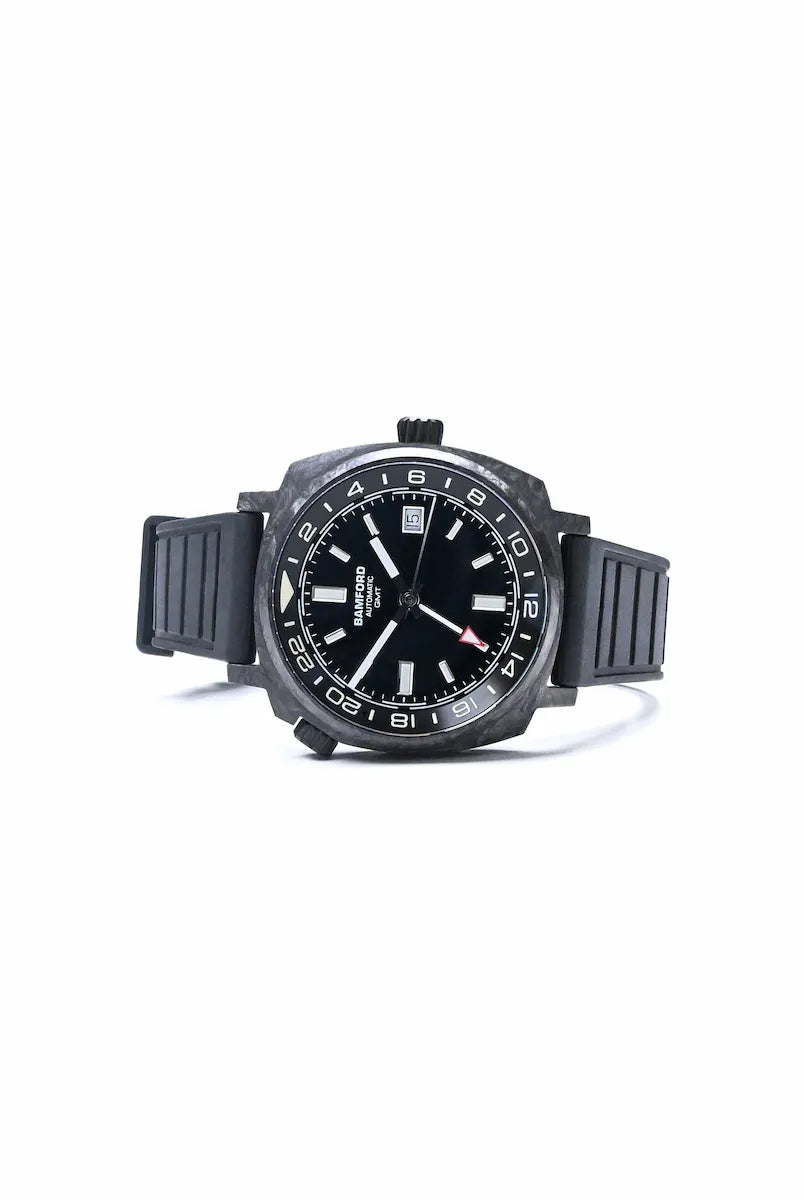 GMT Forged Carbon - Black with White accents - Gloss black dial