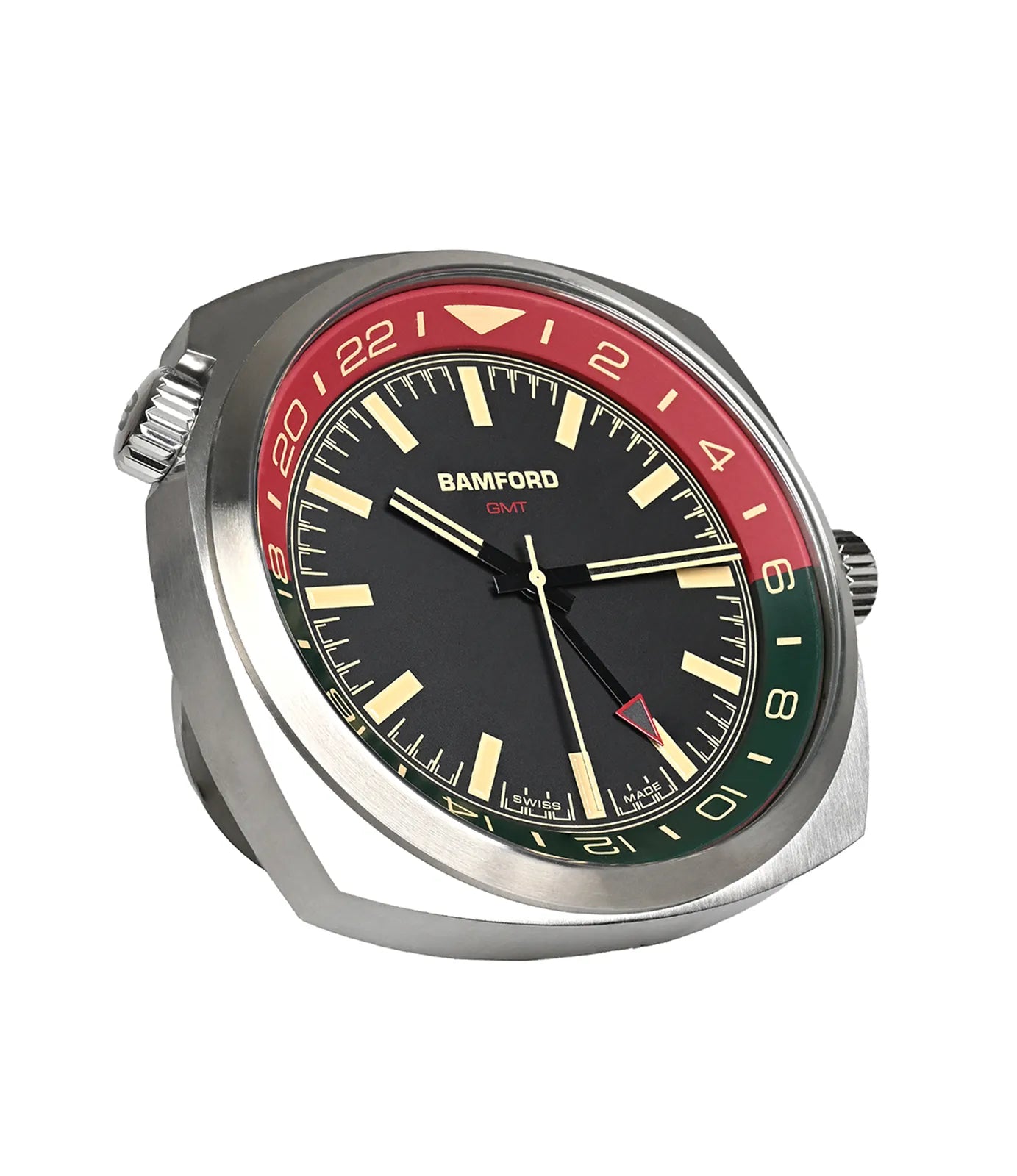 Bamford GMT Desk Clock – Italian (Red & Green)
