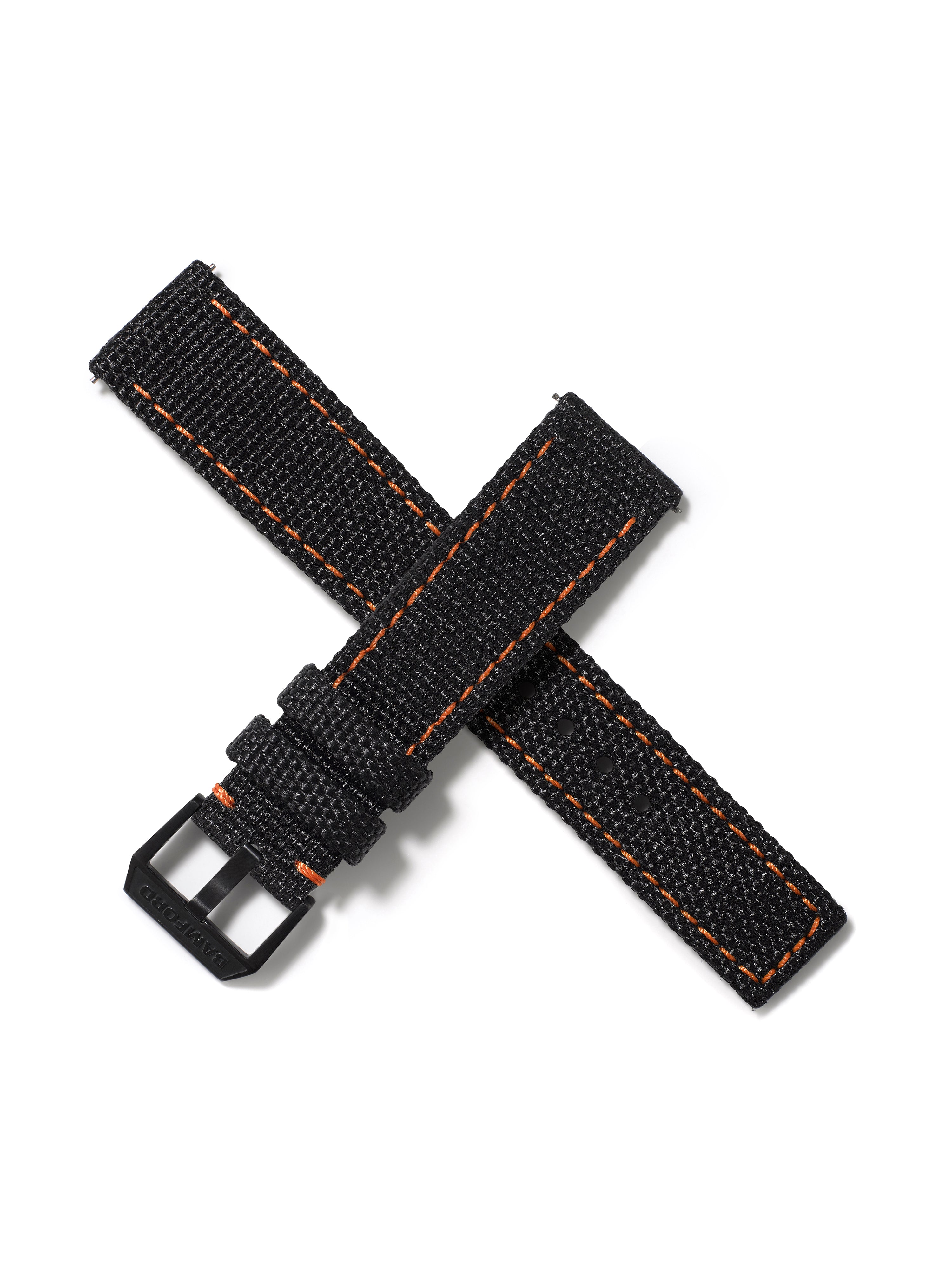 20mm Cordura Strap - Black with Orange Stitch