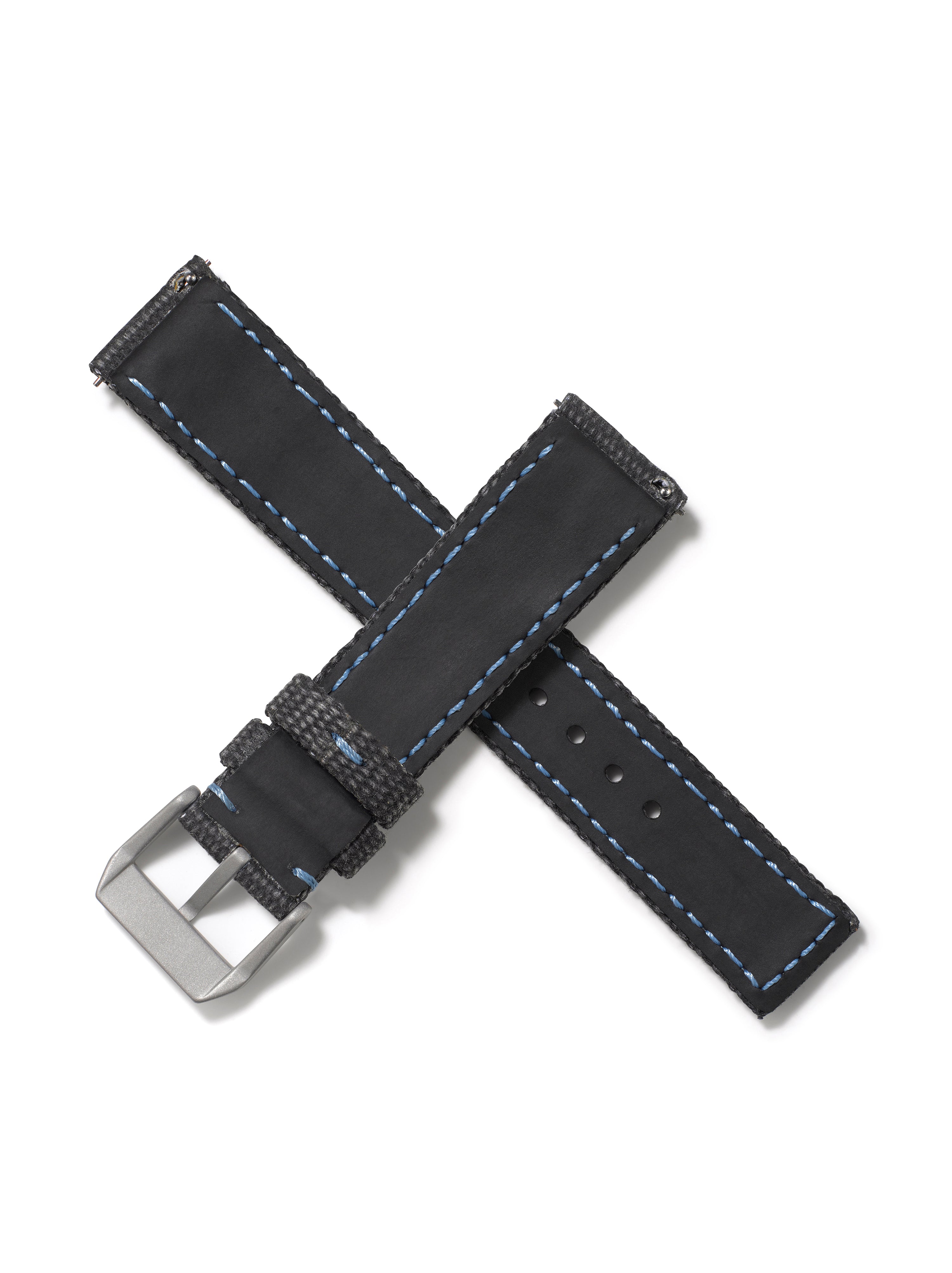 20mm Cordura Strap - Grey with Light Blue Stitch