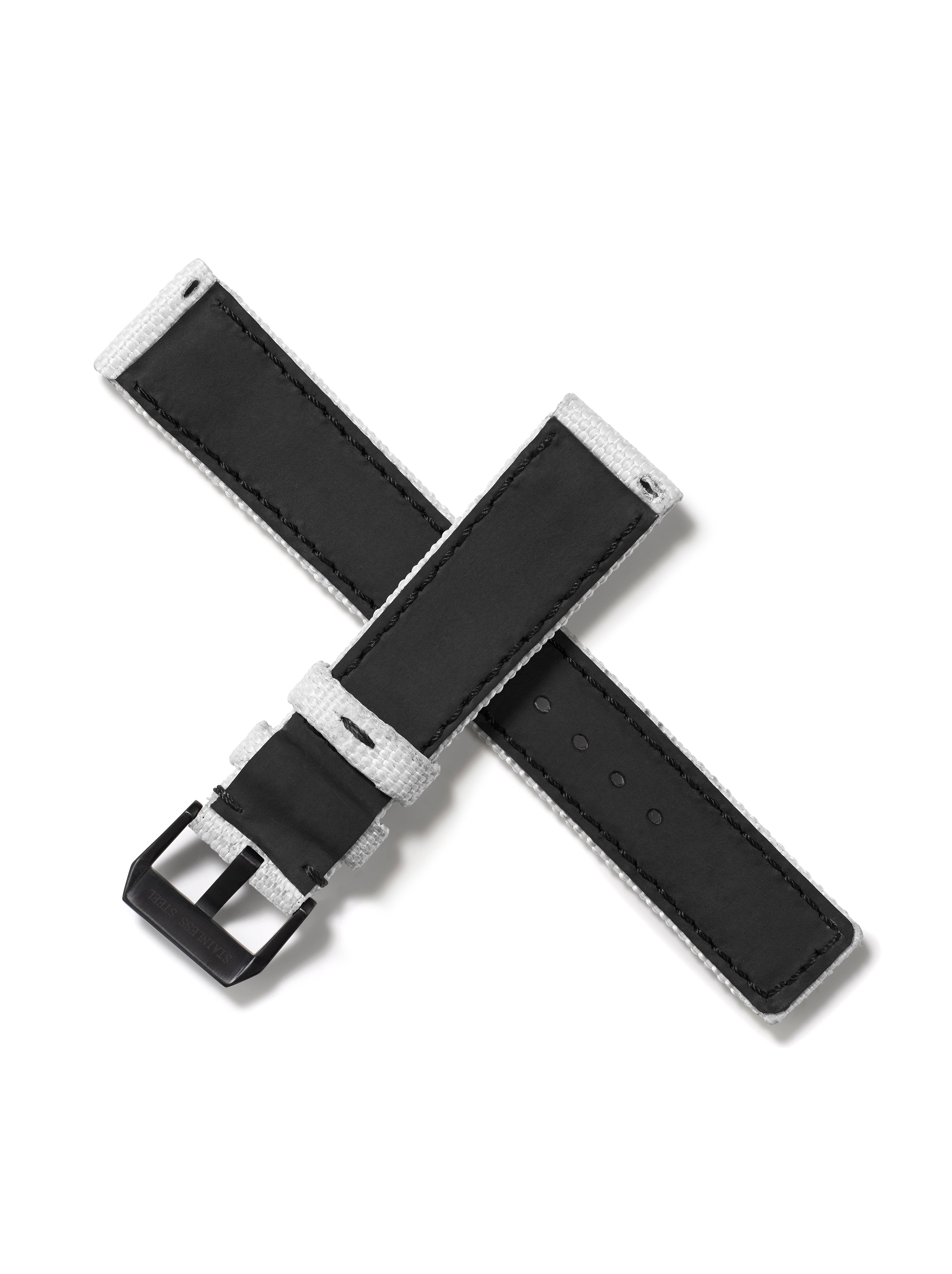 20mm Cordura Strap - White with Black Stitch
