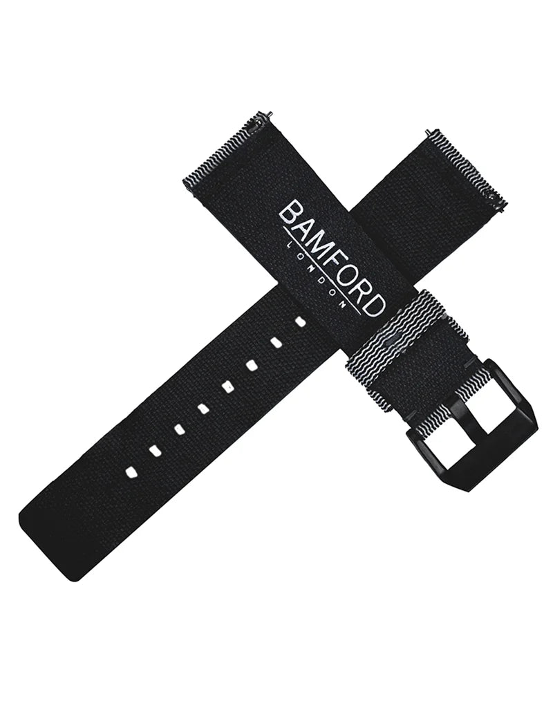 22mm D300 Black & White Stripe Strap