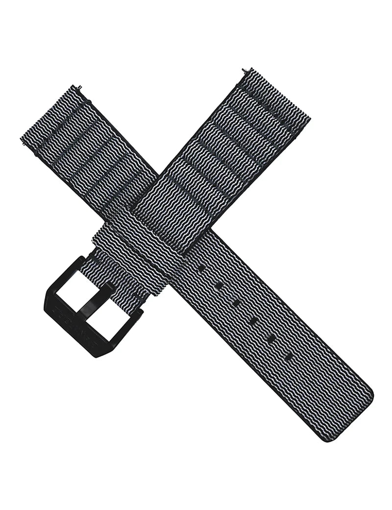22mm D300 Black & White Stripe Strap