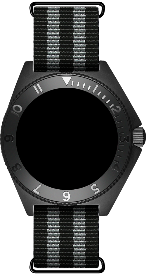 20mm Nylon Strap - Black/Grey