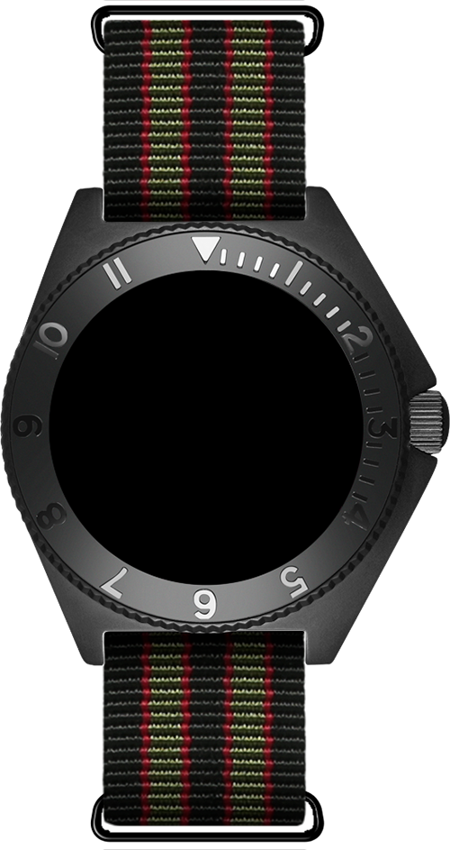 20mm Nylon Strap - Green/Black/Red