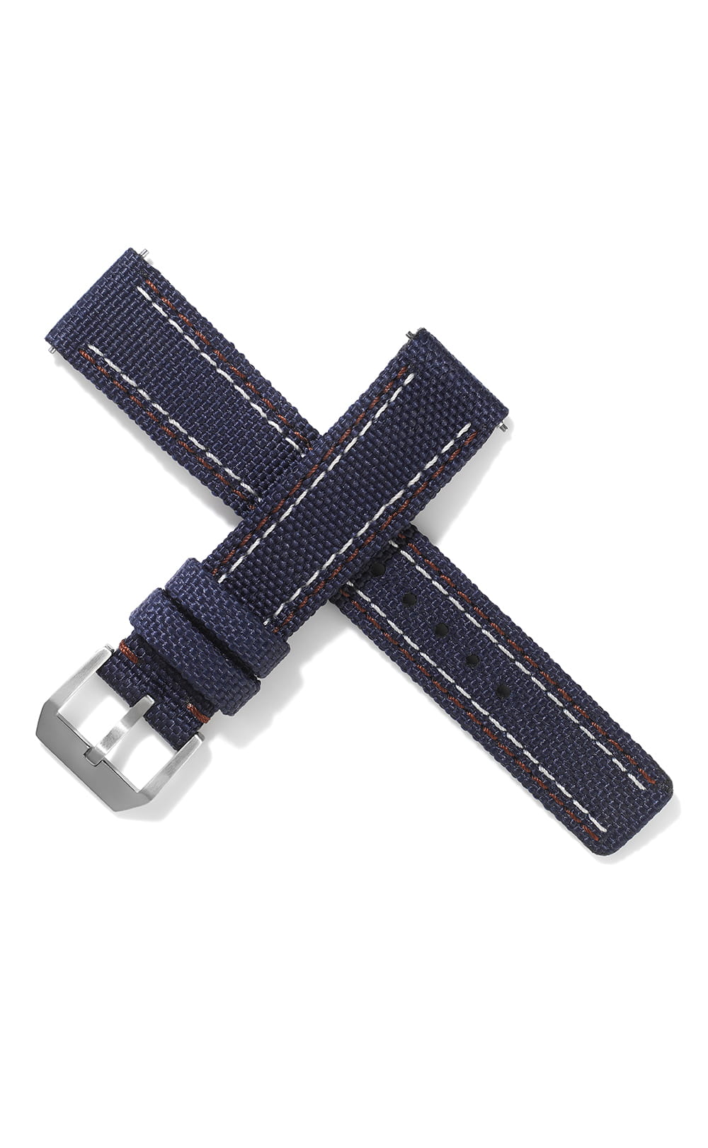 20mm Cordura Strap - Navy with Brown/White Stitch