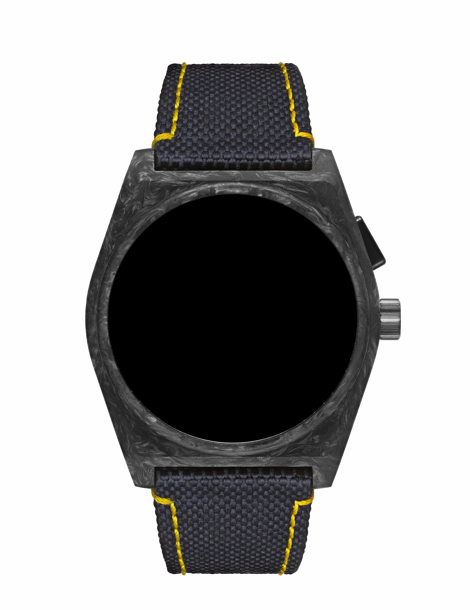 22mm Cordura Strap - Black with Yellow Stitch