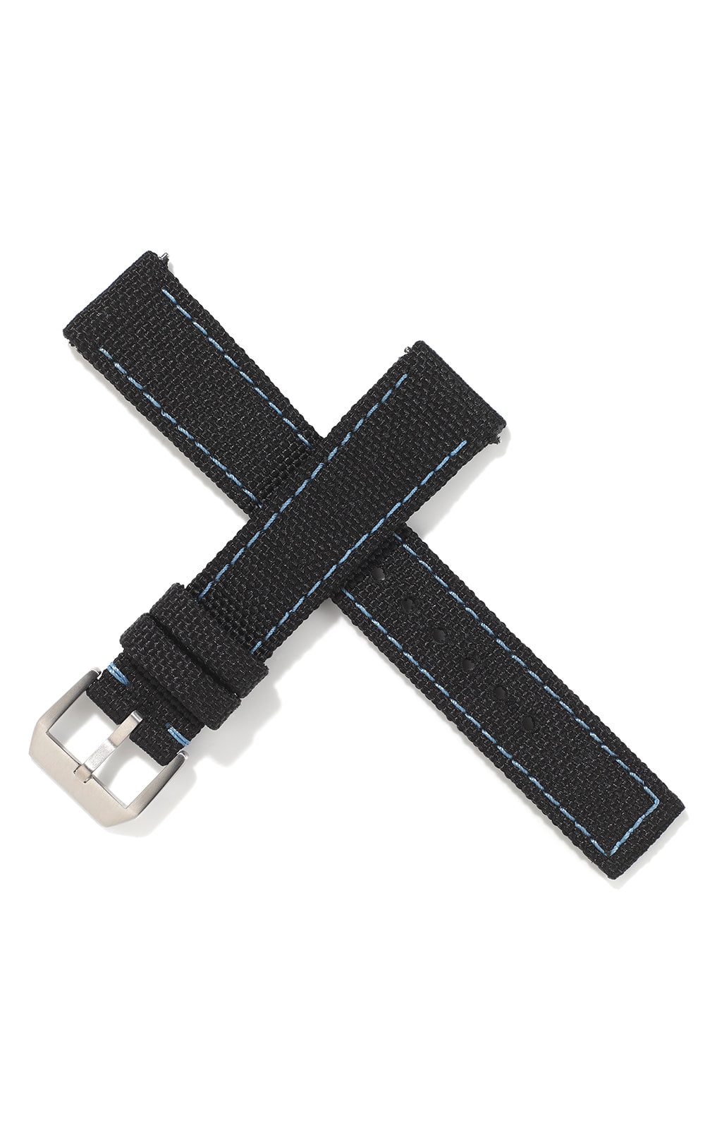 20mm Cordura Strap - Black with Aqua Stitch
