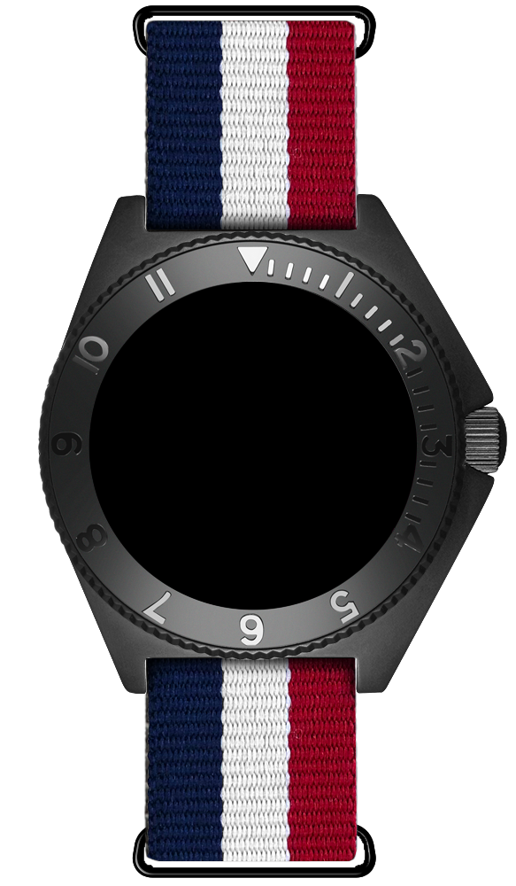 20mm Nylon Strap - Navy/White/Red