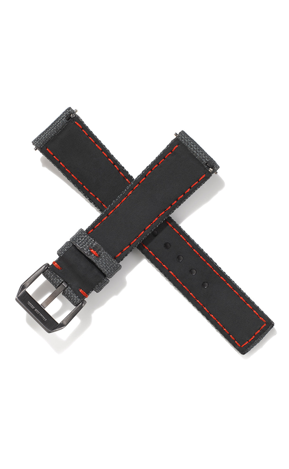 20mm Cordura Strap - Dark Grey with Red Stitch