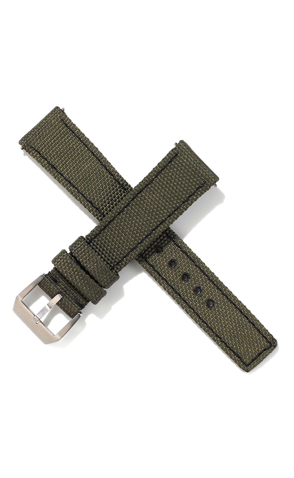 20mm Cordura Strap - Khaki with Black Stitch | Bamford London