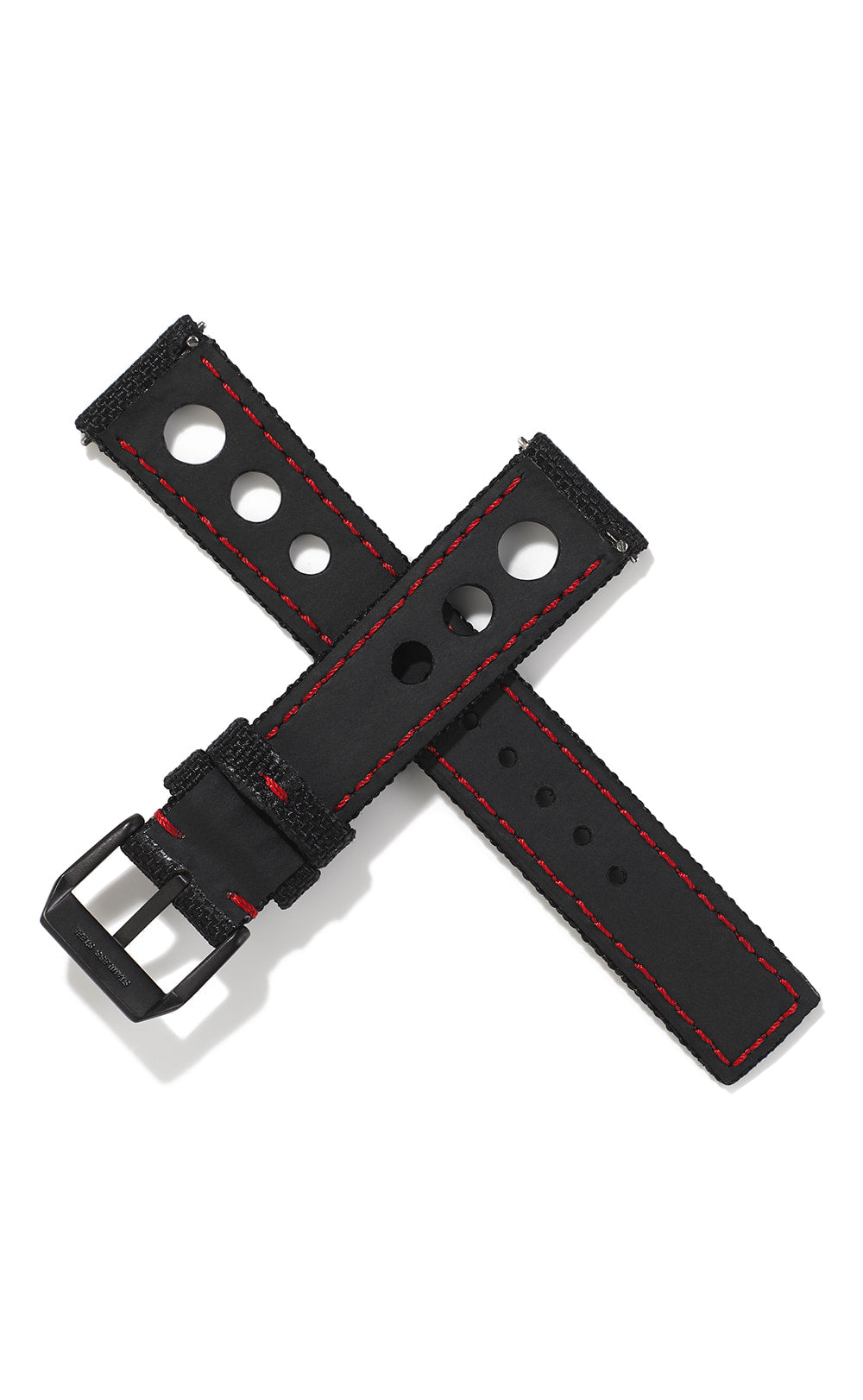 20mm Cordura Strap - Black with Red Stitch