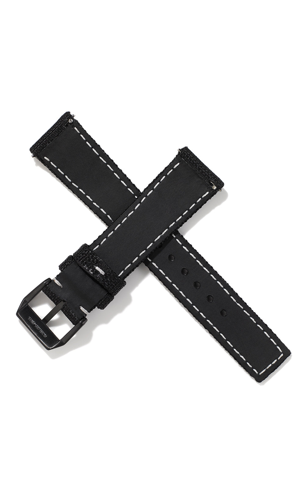 20mm Cordura Strap - Black with White Stitch
