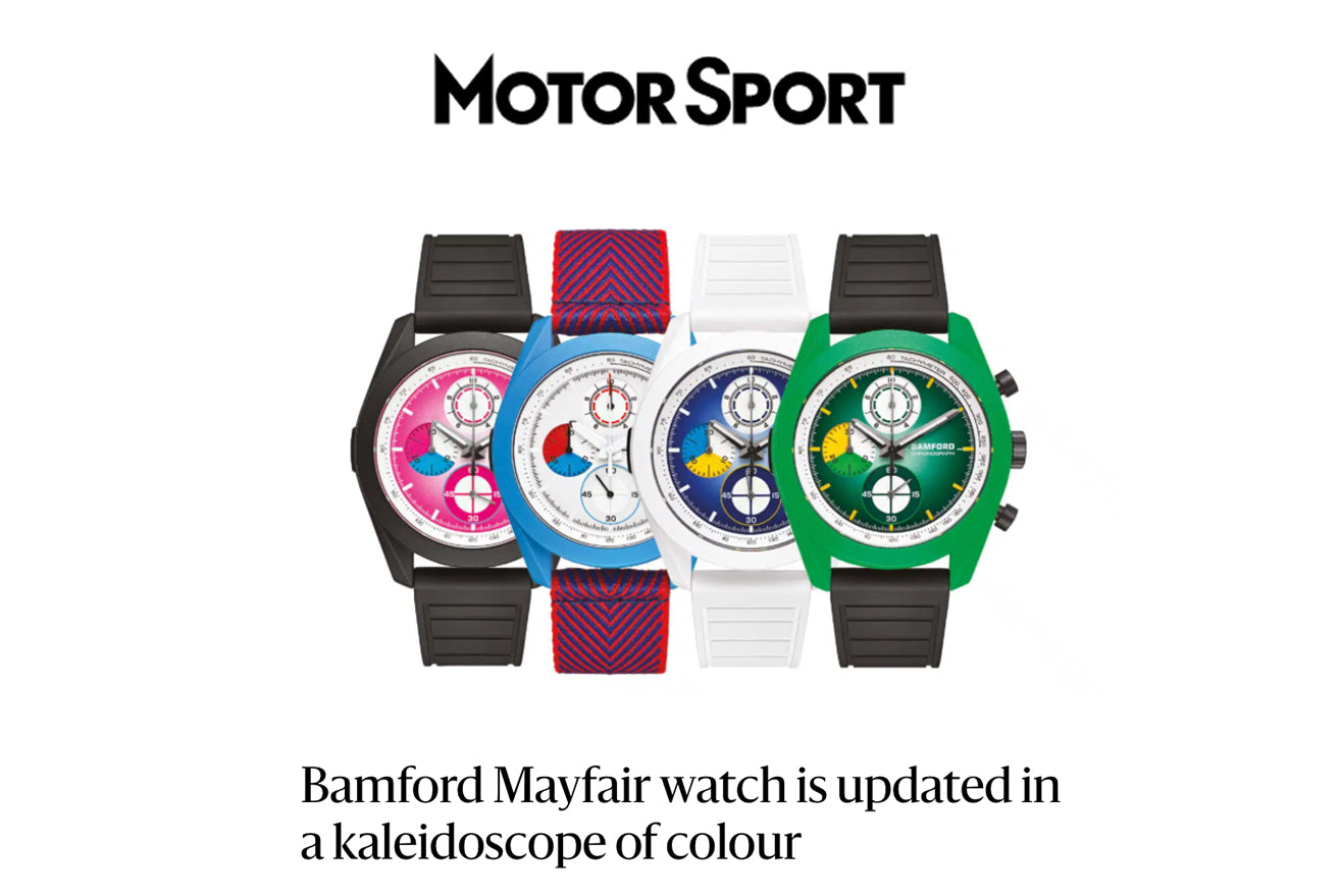 MOTORSPORT: Bamford Mayfair watch is updated in a kaleidoscope of colour