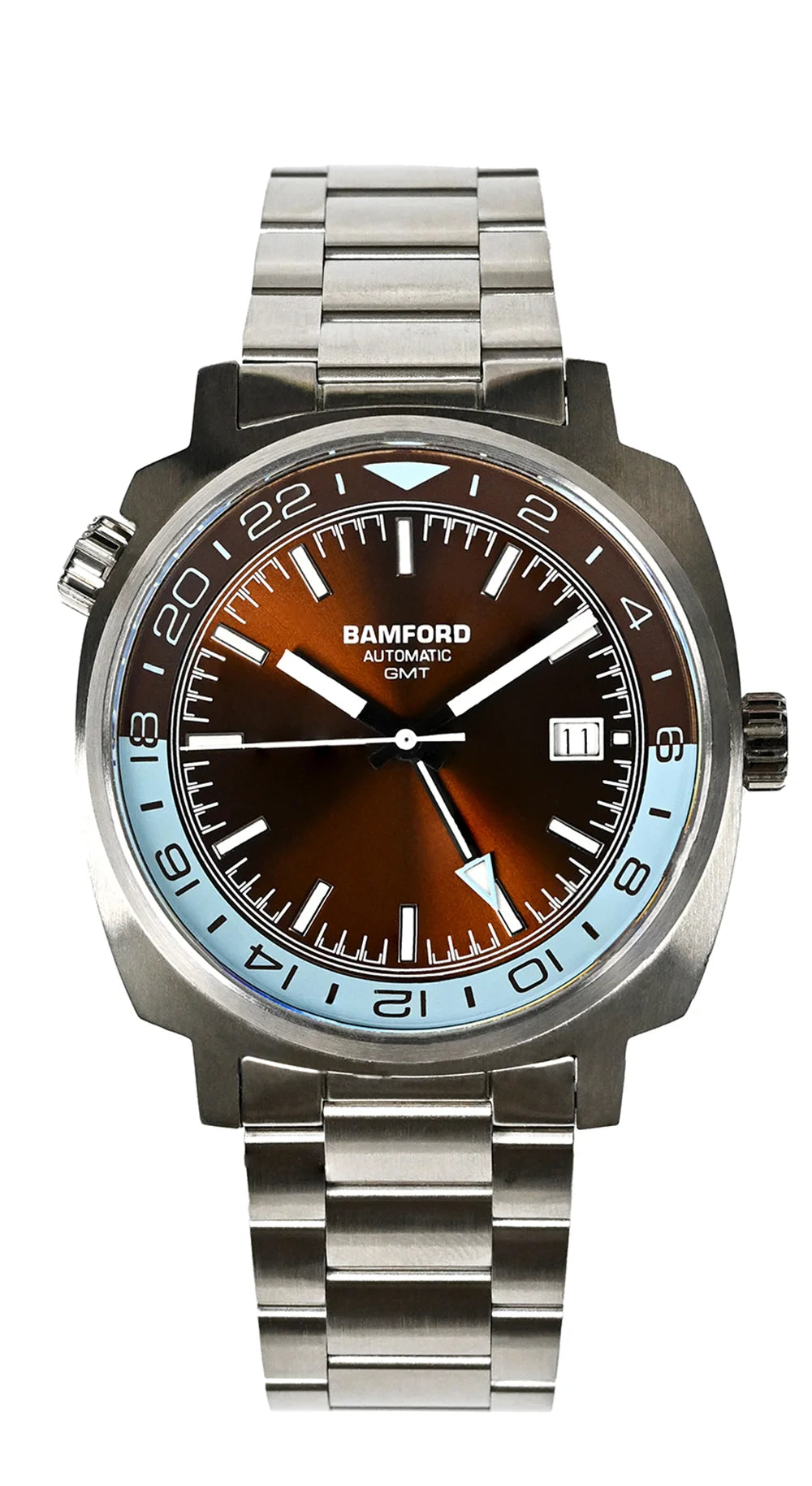GMT Brown Sunburst and Aqua Blue