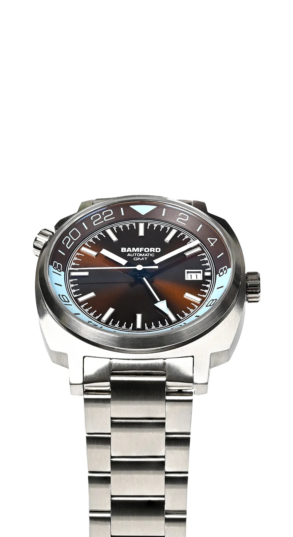 GMT Brown Sunburst and Aqua Blue