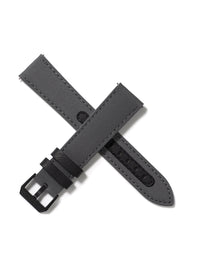 20mm Leather Strap - Grey with Black centre