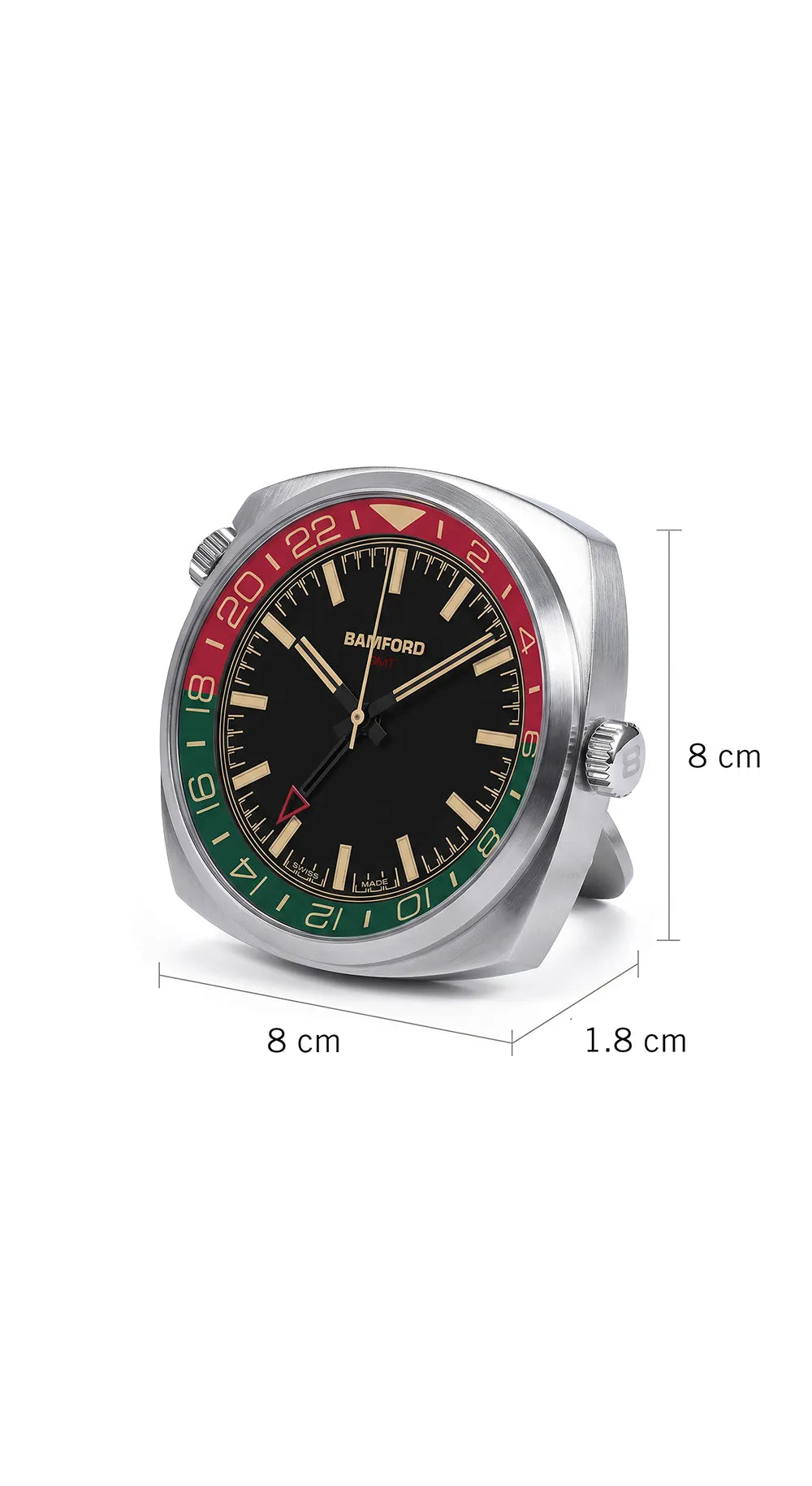Bamford GMT Desk Clock – Italian (Red & Green)