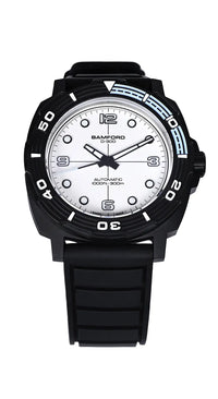 D-300 Matte Black Ceramic With White Dial