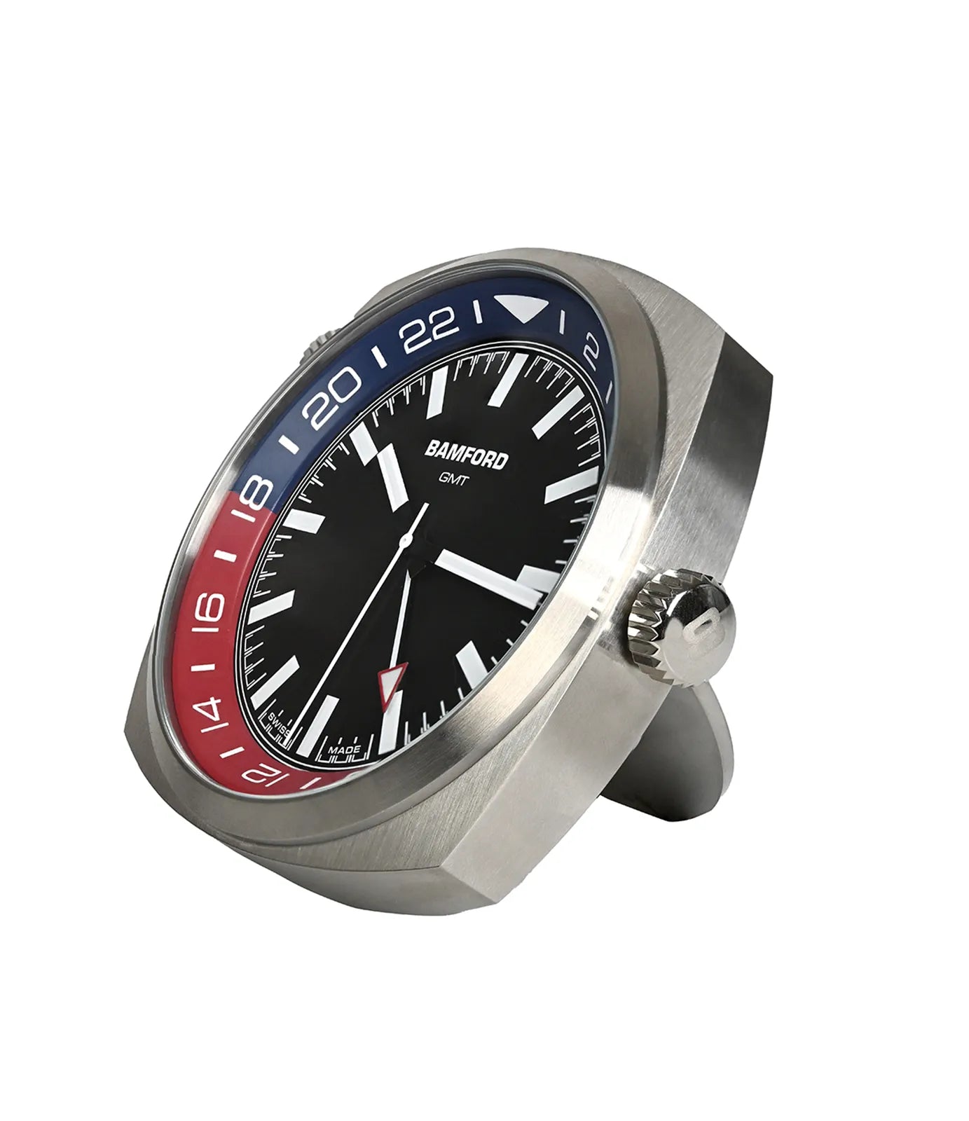 Bamford GMT Desk Clock – Heritage (Blue & Red)