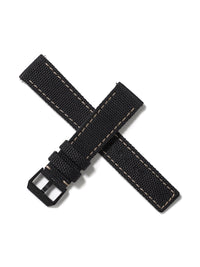 20mm Cordura Strap - Black with Beige Stitch