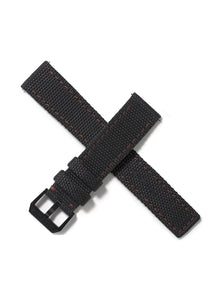 20mm Cordura Strap - Black with Brown Stitch