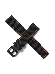 20mm Cordura Strap - Black with Orange Stitch