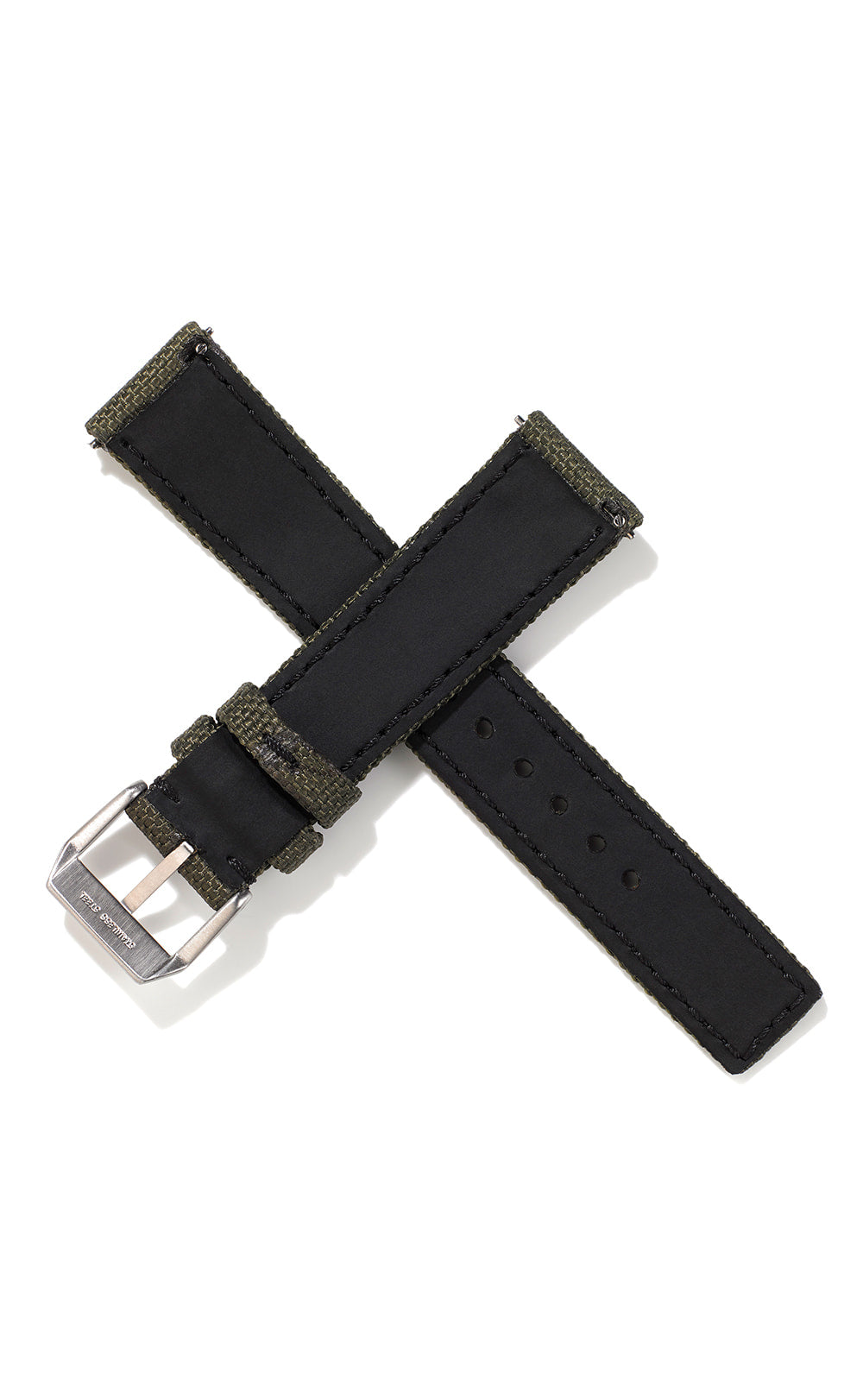 20mm Cordura Strap - Khaki with Black Stitch | Bamford London