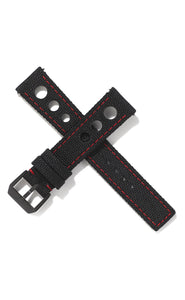 20mm Cordura Strap - Black with Red Stitch